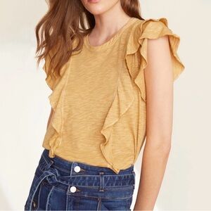 Veronica Beard Bea Cotton Ruffle Tee